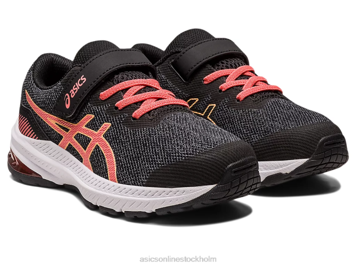Asics gt-1000 11 förskola barn D6D04296 svart/papaya
