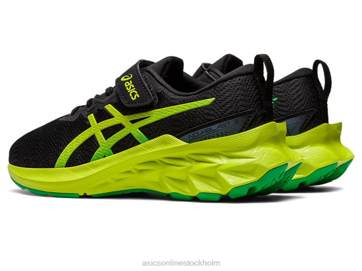 Asics novablast 2 förskola barn D6D04224 svart/limeskal