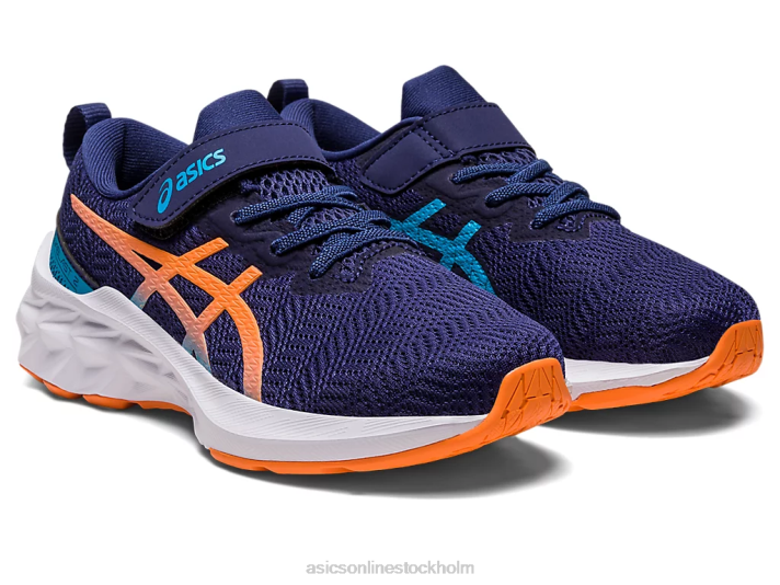 Asics novablast 2 förskola barn D6D04283 indigo blå/sol persika