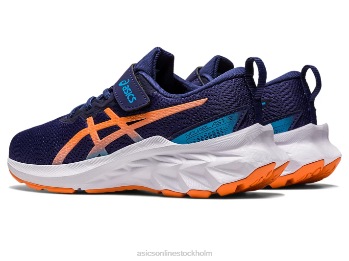 Asics novablast 2 förskola barn D6D04283 indigo blå/sol persika