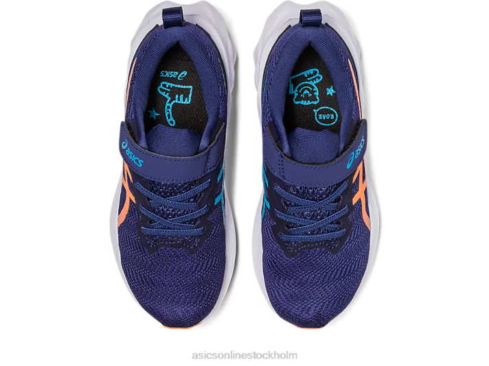 Asics novablast 2 förskola barn D6D04283 indigo blå/sol persika