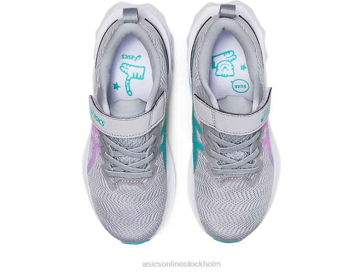 Asics novablast 2 förskola barn D6D04431 piemontegrå/lavendel glöd