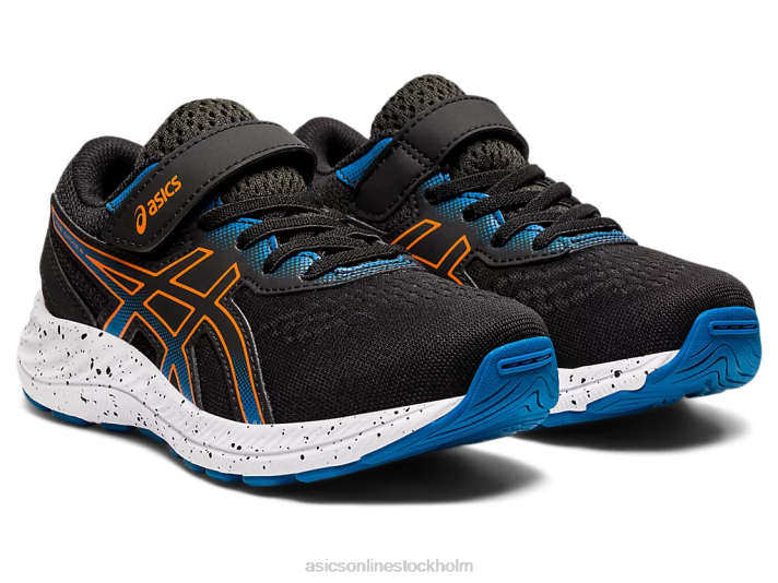 Asics pre excite 8 förskola barn D6D04532 svart/ringblomma orange