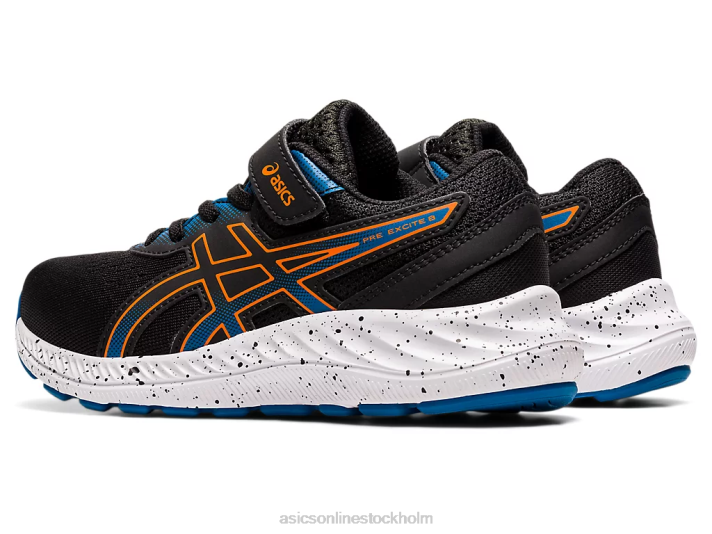 Asics pre excite 8 förskola barn D6D04532 svart/ringblomma orange