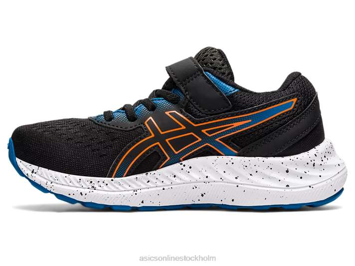 Asics pre excite 8 förskola barn D6D04532 svart/ringblomma orange