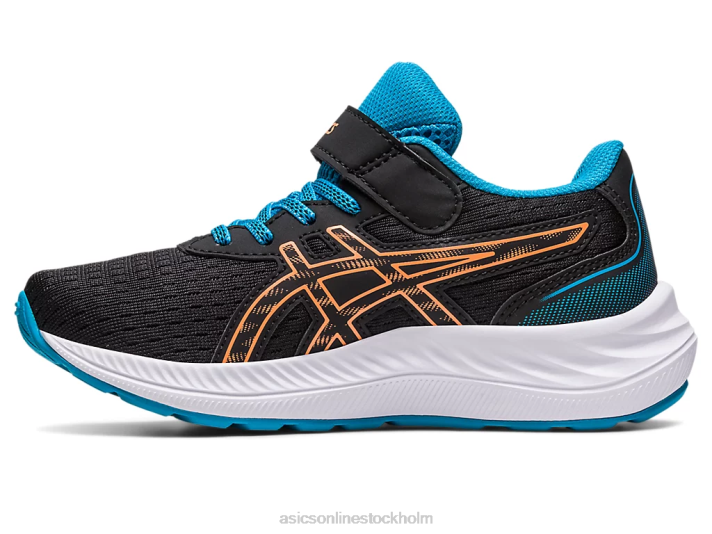 Asics pre excite 9 förskola barn D6D04280 svart/sol persika