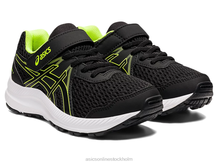 Asics tävla 7 förskola barn D6D04518 svart/farlig grön