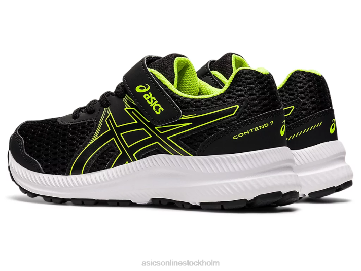 Asics tävla 7 förskola barn D6D04518 svart/farlig grön