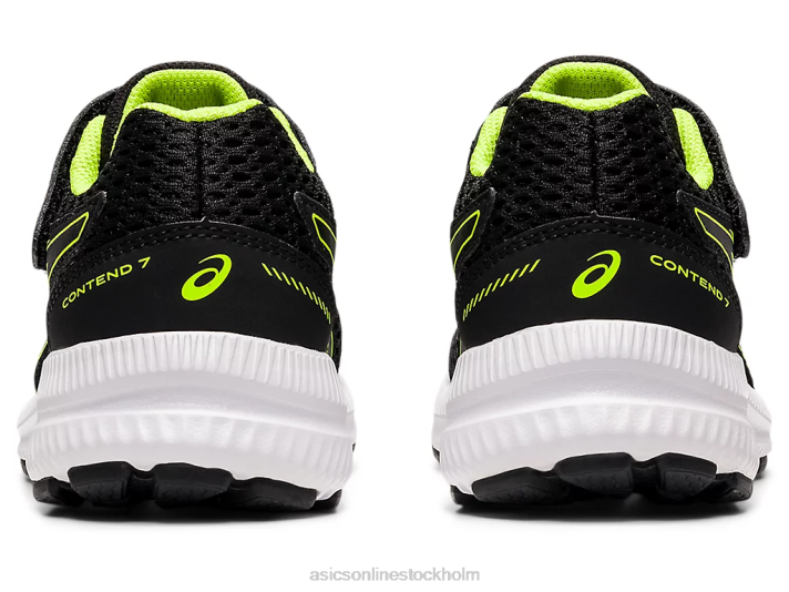 Asics tävla 7 förskola barn D6D04518 svart/farlig grön