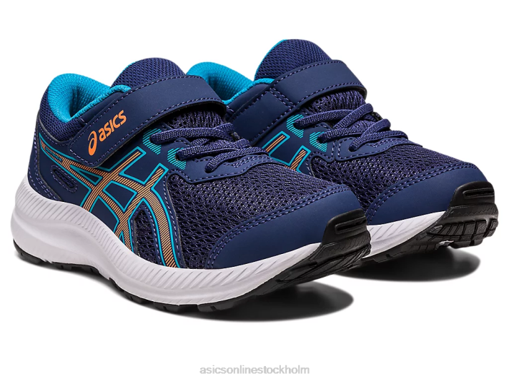 Asics tävla 8 förskola barn D6D04252 indigo blå/sol persika