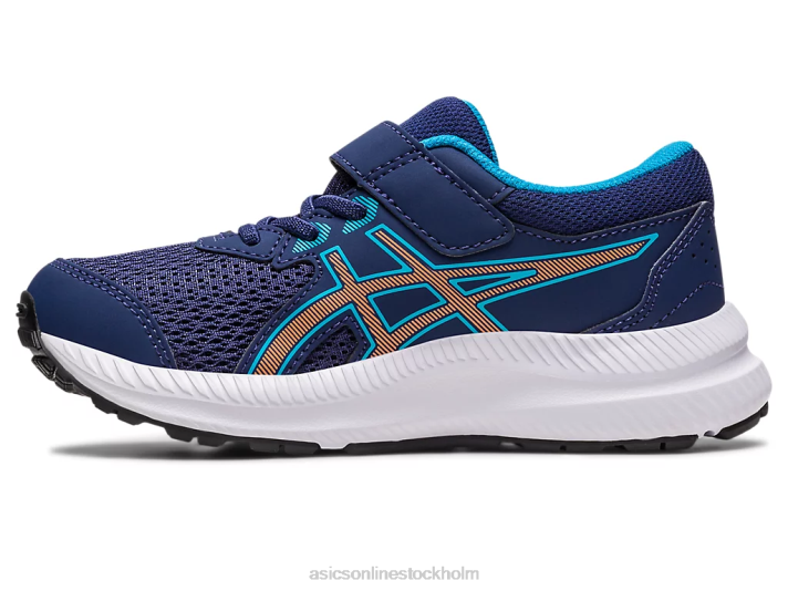 Asics tävla 8 förskola barn D6D04252 indigo blå/sol persika