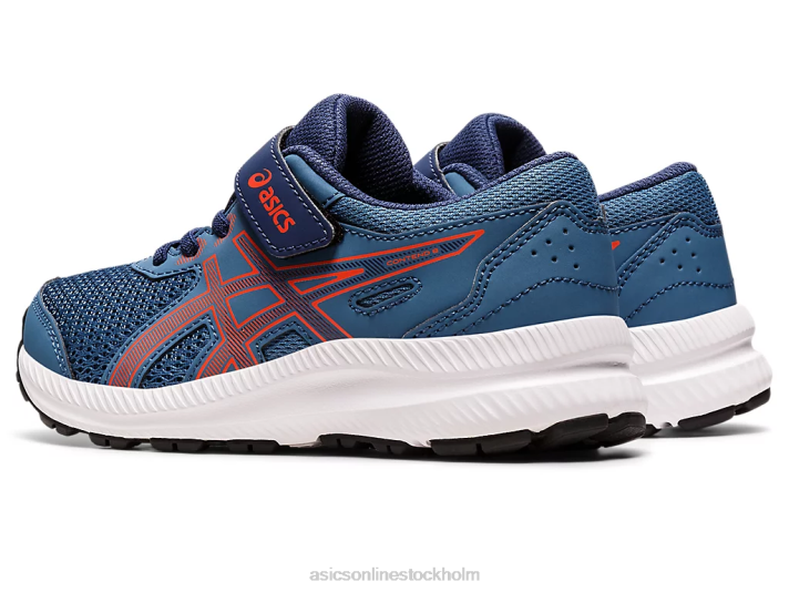 Asics tävla 8 förskola barn D6D04398 azurblå/körsbärstomat