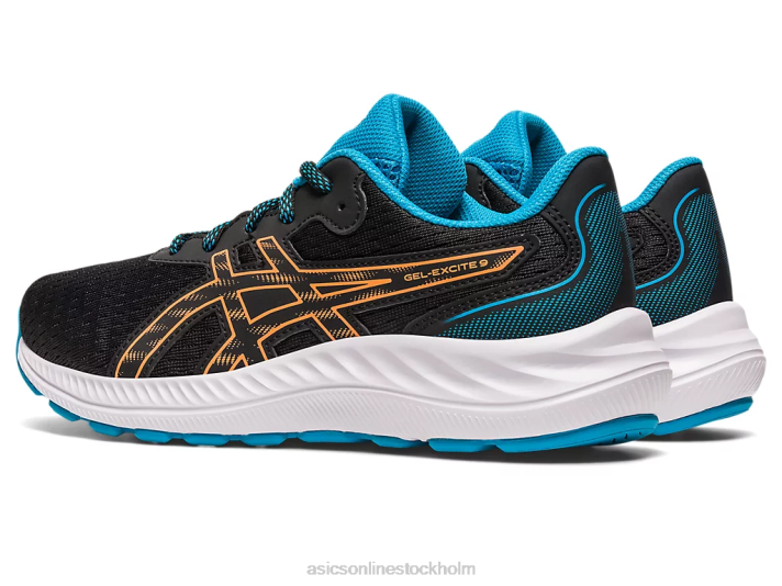 Asics gel-excite 9 årskurs barn D6D04307 svart/sol persika