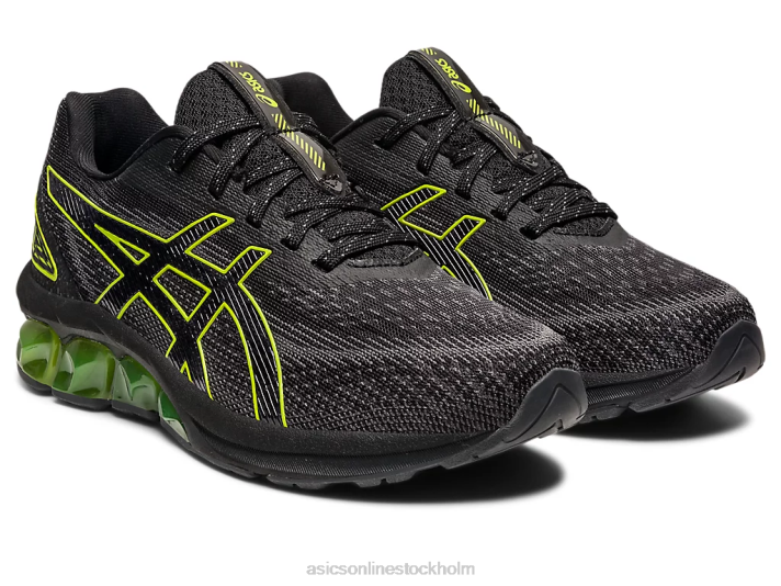 Asics gel-quantum 180 vii grundskola barn D6D04300 svart/neon lime