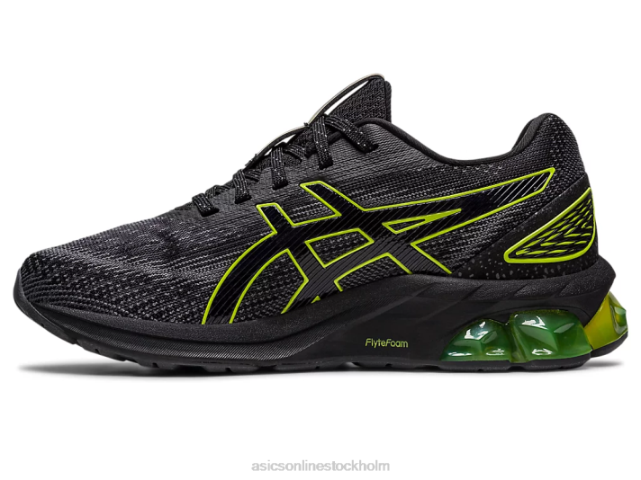 Asics gel-quantum 180 vii grundskola barn D6D04300 svart/neon lime