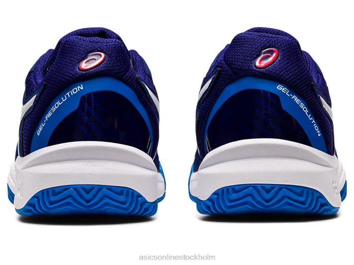 Asics gel-upplösning 8 clay grundskola barn D6D04430 dyk blå/vit