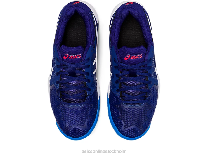 Asics gel-upplösning 8 clay grundskola barn D6D04430 dyk blå/vit
