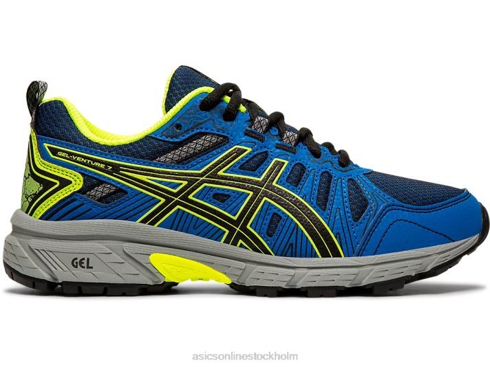 Asics gel-venture 7 årskurs barn D6D04570 svart/säkerhetsgul