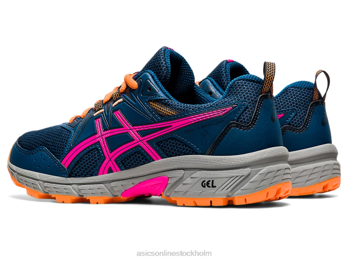 Asics gel-venture 8 klass skola barn D6D04494 mako blå/rosa glo