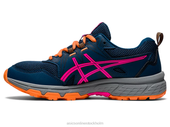 Asics gel-venture 8 klass skola barn D6D04494 mako blå/rosa glo