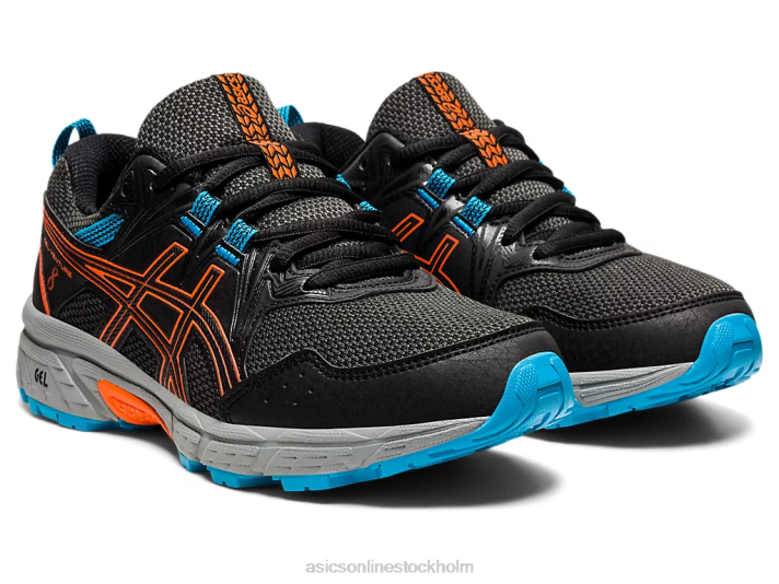 Asics gel-venture 8 klass skola barn D6D04496 svart/ringblomma orange