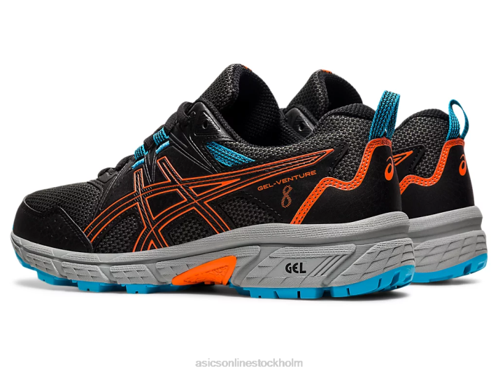 Asics gel-venture 8 klass skola barn D6D04496 svart/ringblomma orange