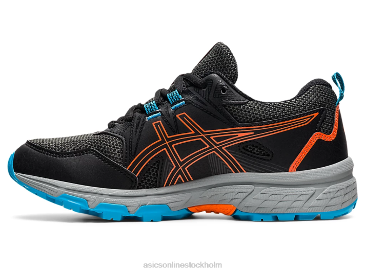 Asics gel-venture 8 klass skola barn D6D04496 svart/ringblomma orange