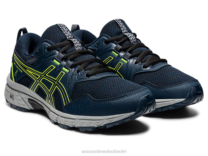 Asics gel-venture 8 klass skola barn D6D04505 fransk blå/farlig grön