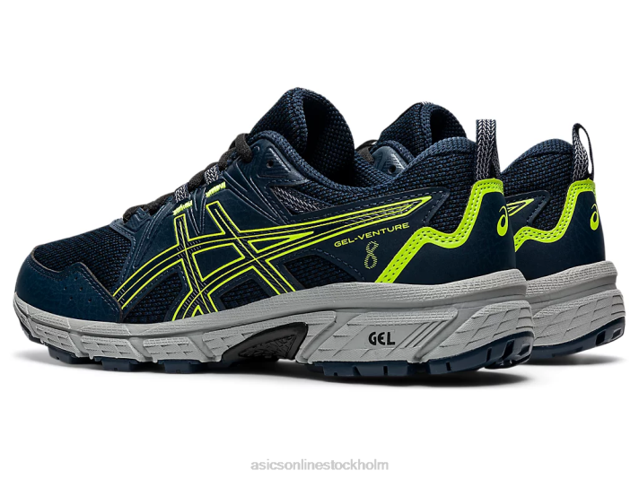 Asics gel-venture 8 klass skola barn D6D04505 fransk blå/farlig grön