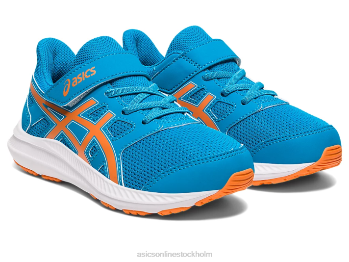 Asics ryck 4 förskola barn D6D04261 ö blå/sol persika