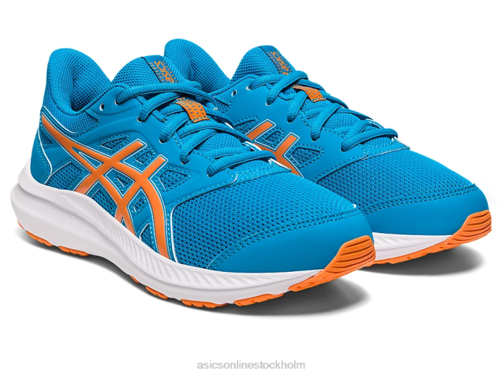 Asics ryck 4 klass skola barn D6D04270 ö blå/sol persika