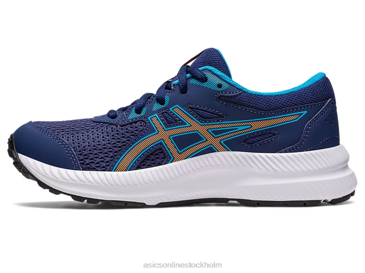Asics tävla i 8 klass barn D6D04286 indigo blå/sol persika