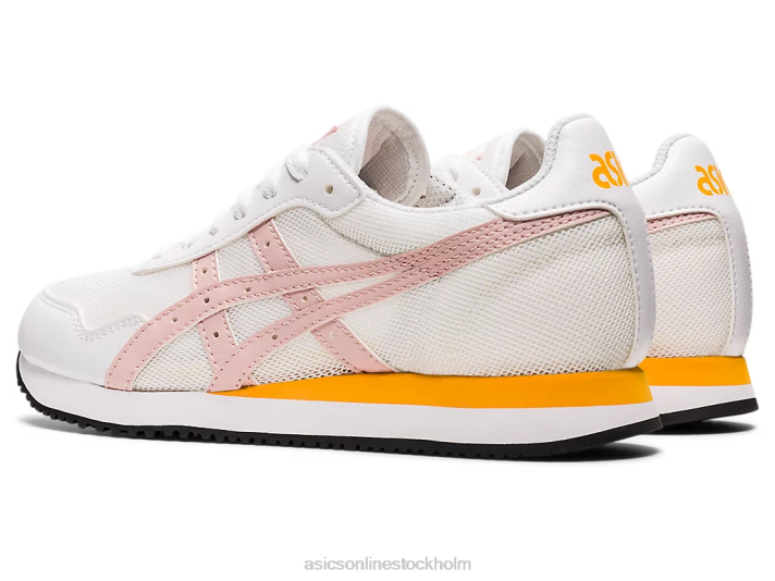 Asics tiger runner grundskolan barn D6D04450 vit / ingefära persika