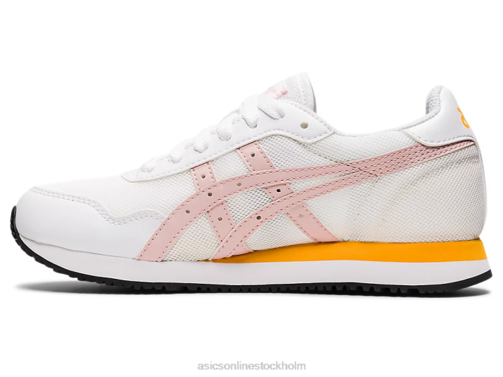 Asics tiger runner grundskolan barn D6D04450 vit / ingefära persika