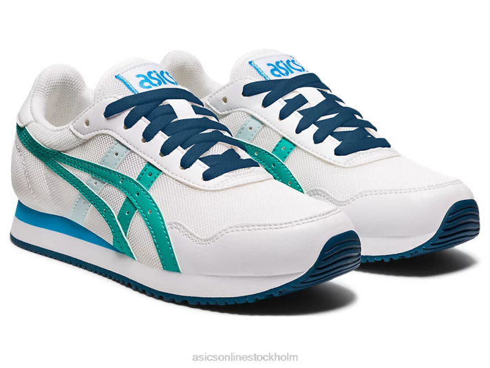 Asics tiger runner grundskolan barn D6D04479 vit/baltisk juvel