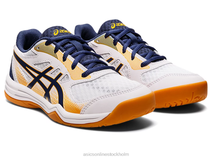Asics upcourt 5 klass skola barn D6D04420 vitt/djupt hav
