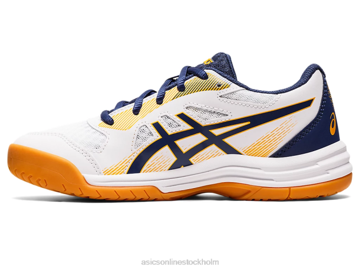 Asics upcourt 5 klass skola barn D6D04420 vitt/djupt hav