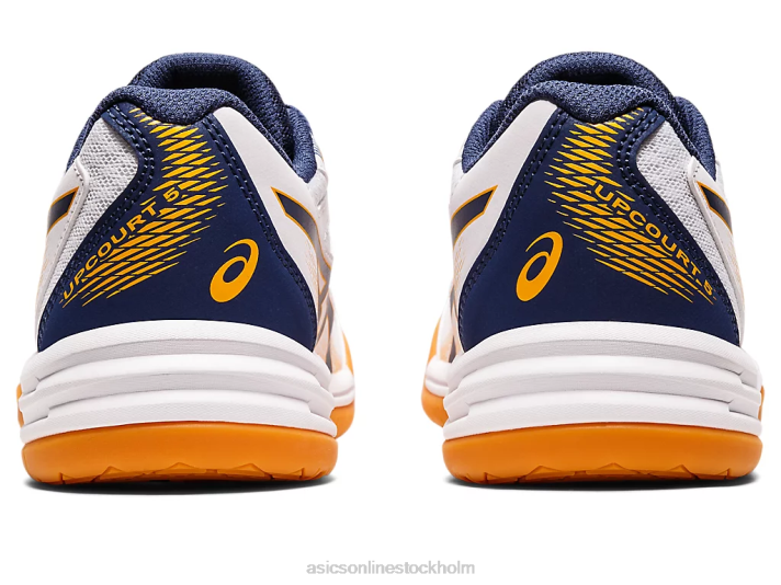 Asics upcourt 5 klass skola barn D6D04420 vitt/djupt hav