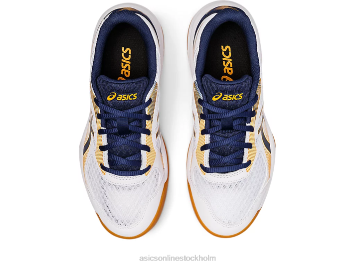 Asics upcourt 5 klass skola barn D6D04420 vitt/djupt hav
