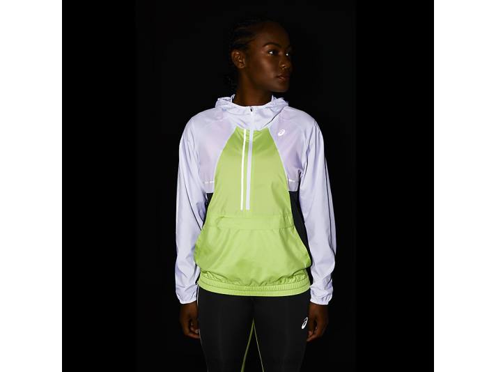 Asics lite-show jacka kvinnor D6D03270 lysande vit/limegrön