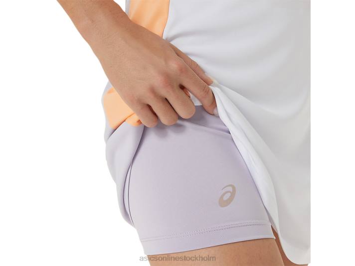 Asics Court grafisk klänning kvinnor D6D02451 lysande vit/skymningsviol