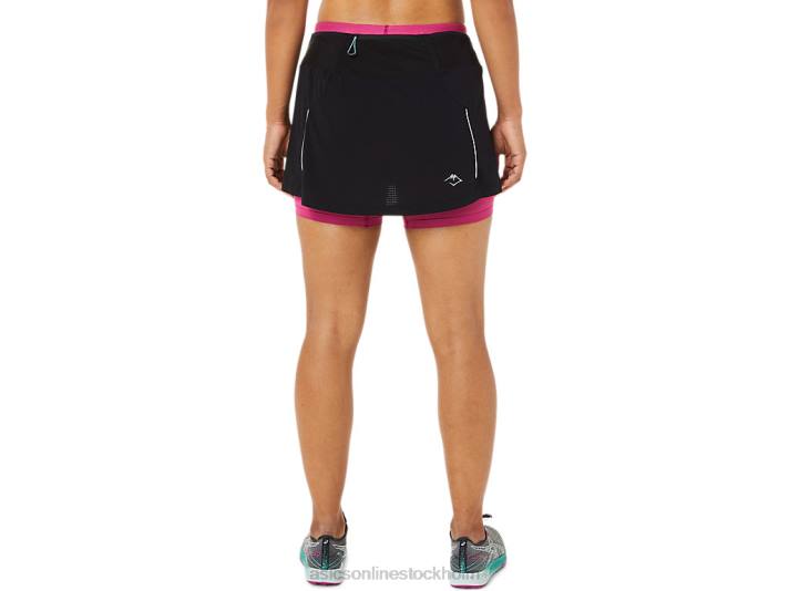 Asics fujitrail skort kvinnor D6D03507 prestanda svart/fuchsiaröd