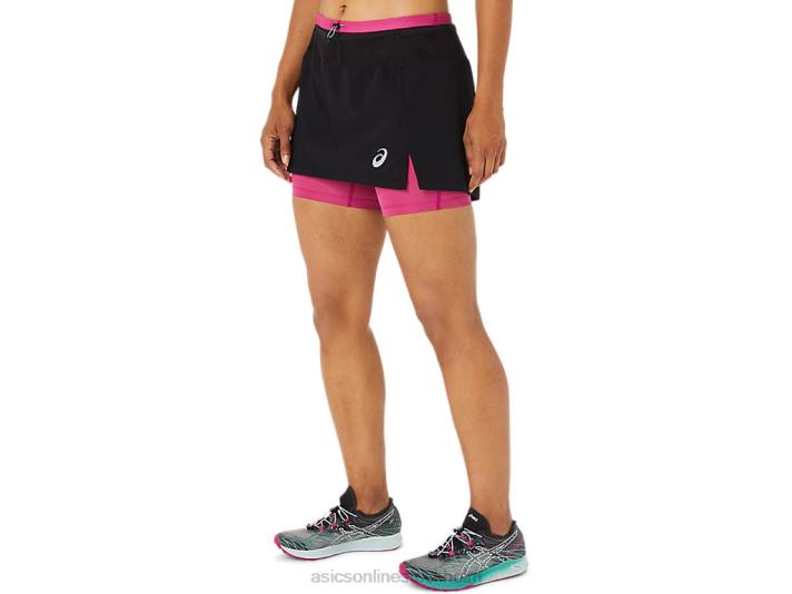 Asics fujitrail skort kvinnor D6D03507 prestanda svart/fuchsiaröd