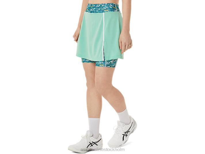 Asics ny stark 92 skort kvinnor D6D03057 seafoam/tennis japan borstat aop