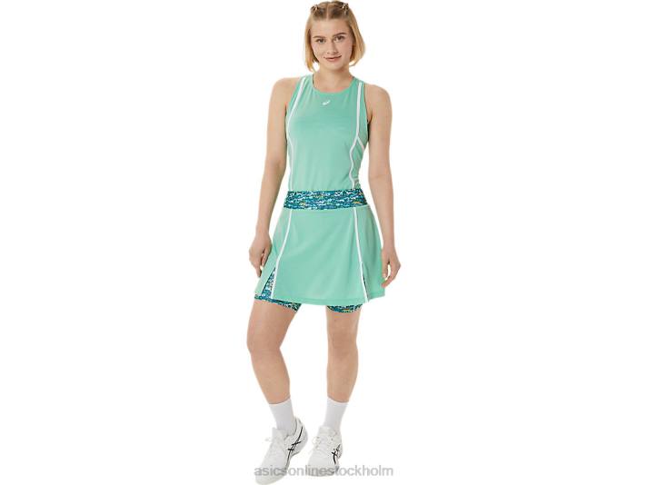 Asics ny stark 92 skort kvinnor D6D03057 seafoam/tennis japan borstat aop