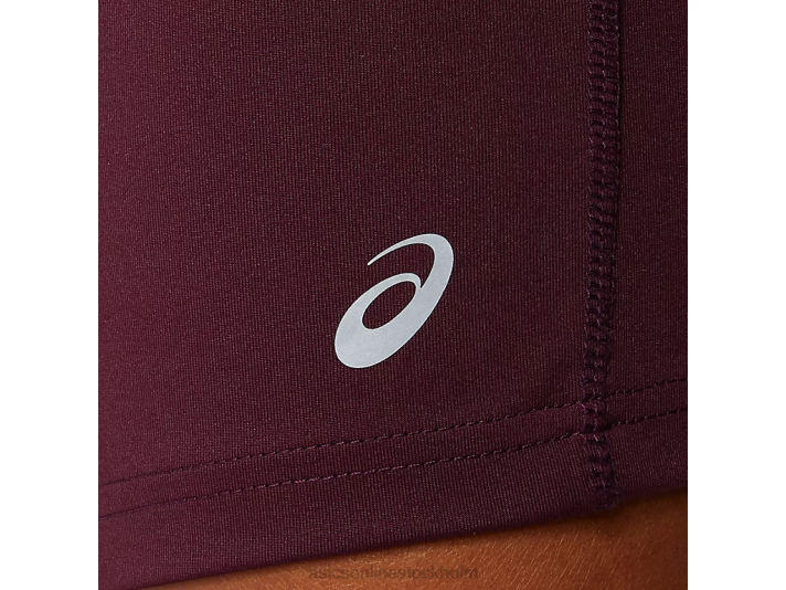 Asics 7in stickad kort kvinnor D6D03721 djup mars