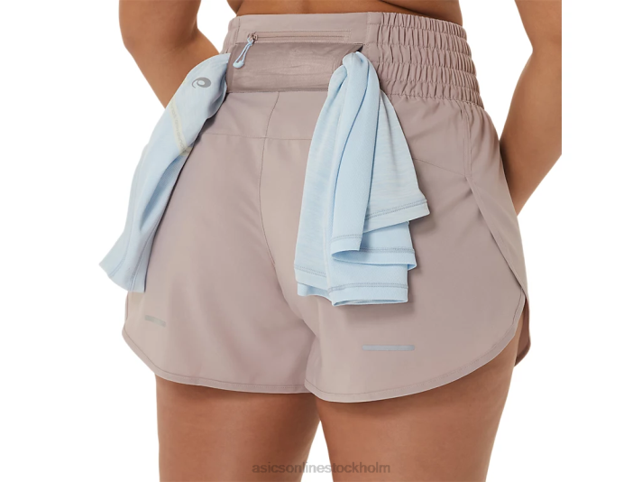 Asics nagino 4in run short kvinnor D6D02241 fawn