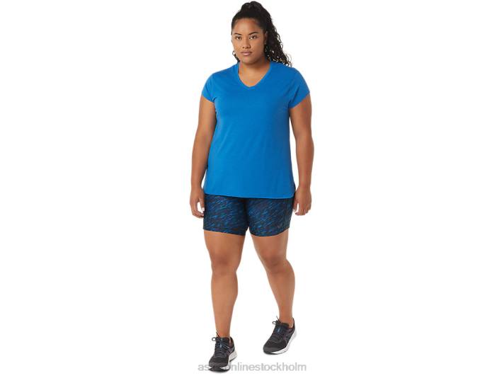 Asics pr lyte 5in run short med fickor kvinnor D6D03299 nattskugga/lake drive print