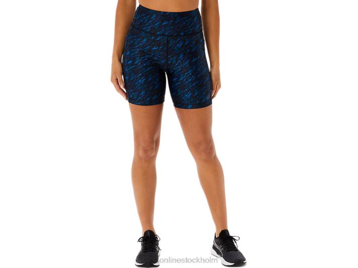 Asics pr lyte 5in run short med fickor kvinnor D6D03299 nattskugga/lake drive print