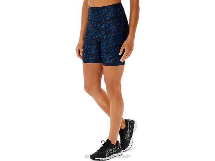 Asics pr lyte 5in run short med fickor kvinnor D6D03299 nattskugga/lake drive print